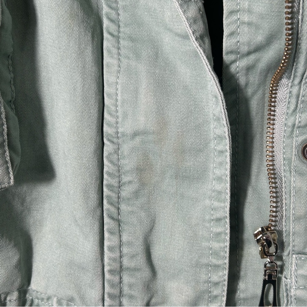 Samansa Mos2 SM2 Jacket Coat Womens XS S Green Zip‎ Snap Hoodie Patches READ - Picture 16 of 16